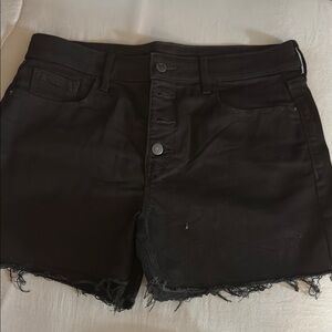 Old Navy Black High Waist Distressed Shorts